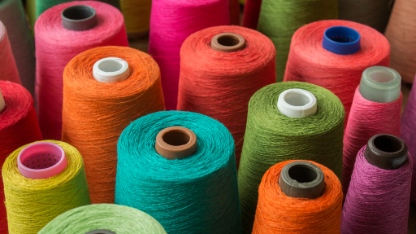 Colorful yarn on spool